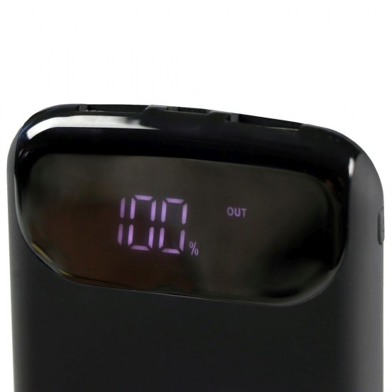 Повербанк 8000 mAh Voyager Mauro Conti, бездротова зарядка 5W, цифровий індикатор чорний - V0134-03