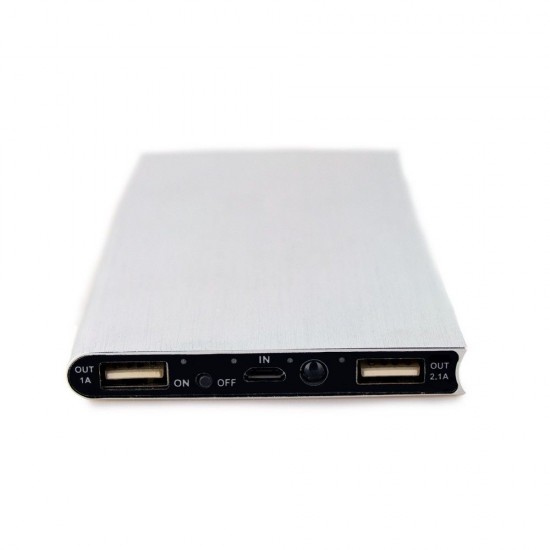 Повербанк 8000 mAh Voyager Mauro Conti, LED підсвічування, світлодіодний індикатор сріблястий - V0168-32