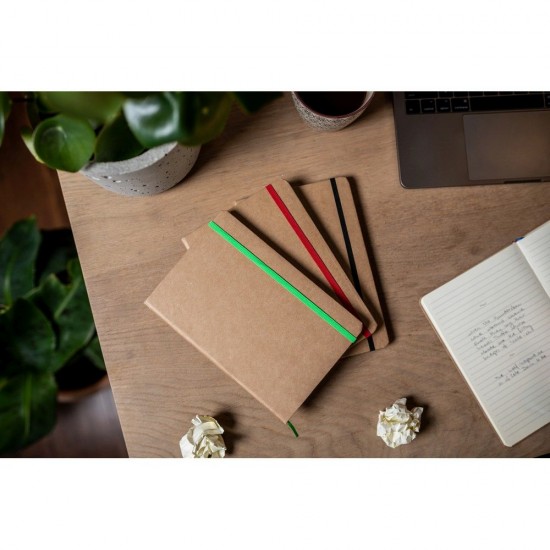 Блокнот в лінію A5 Voyager Joshua, тверда обкладинка бежевий/червоний - V0244-05