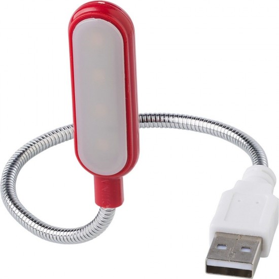 Лампа комп'ютерна гнучка USB Voyager з LED підсвічуванням червоний - V0288-05