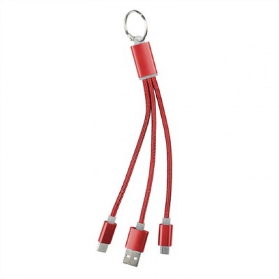 Брелок, комплект зарядних кабелів червоний - V0345-05