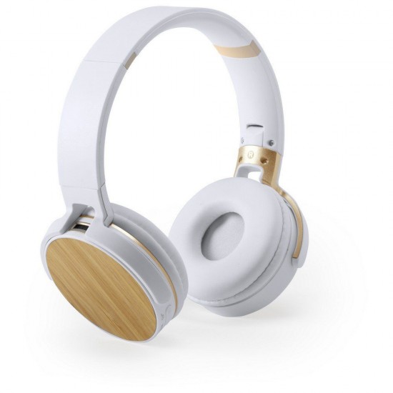 Бездротові навушники, бамбукові деталі коричневий - V0366-16