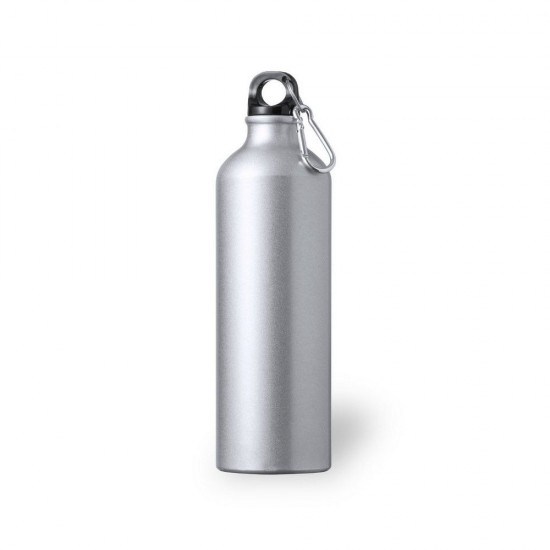 Пляшка для води спортивна 800 мл з карабіном сріблястий - V0456-32