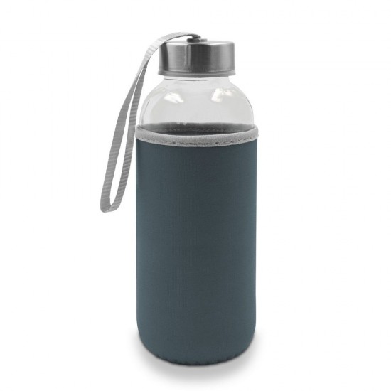 Пляшка для води Bob 420 мл скляна в чохлі сірий - V0462-19