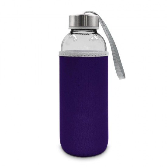 Пляшка для води Bob 420 мл скляна в чохлі фіолетовий - V0462-13