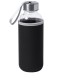 Пляшка для води Voyager, скляна, з мішечком, 420 мл чорний - V0462-03