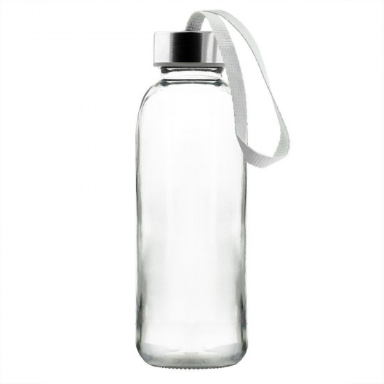 Пляшка для води Voyager, скляна, з мішечком, 420 мл чорний - V0462-03