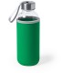 Пляшка для води Voyager, скляна, з мішечком, 420 мл зелений - V0462-06