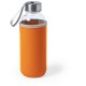 Пляшка для води Voyager, скляна, з мішечком, 420 мл помаранчевий - V0462-07