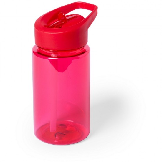 Пляшка для води Voyager, тританова, з трубочкою, 440 мл червоний - V0464-05