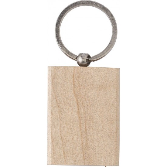 Брелок для ключів дерев'яний прямокутний натуральний - V0550-17