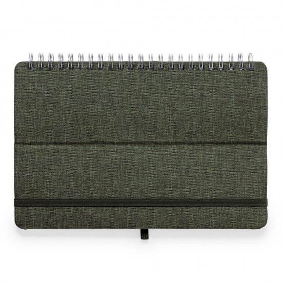 Блокнот-органайзер в лінію на спіралі А5 Voyager RPET, тверда обкладинка зелений - V0594-06