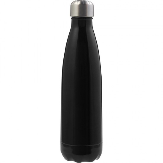 Пляшка для води 650 мл одностіннаr, нержавіюча сталь чорний - V0654-03