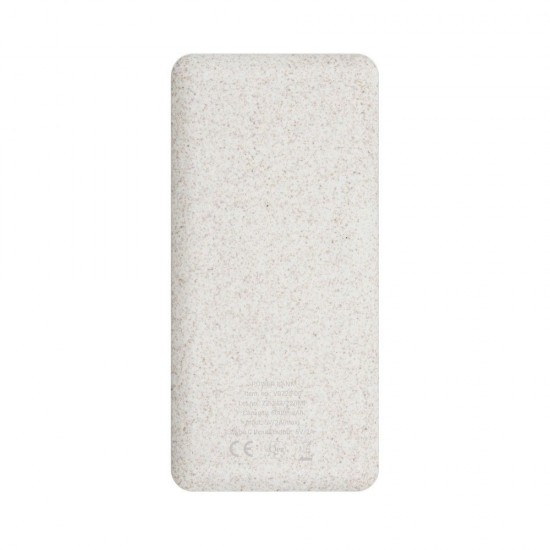 Повербанк 8000 mAh Voyager Jenkins із пшеничної соломи, світлодіодний індикатор натуральний - V0725-00 Повербанк 8000 mAh Voyager Jenkins із пшеничної соломи, світлодіодний індикатор натуральний - V0725-00