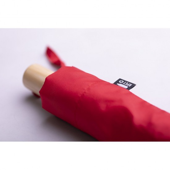 rPET вітрозахисна парасолька, ручна, складна червоний - V0762-05