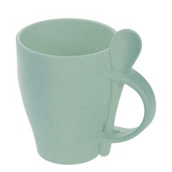 Екокружка 300 мл з ложкою Voyager бамбукова світло-зелений - V0847-10