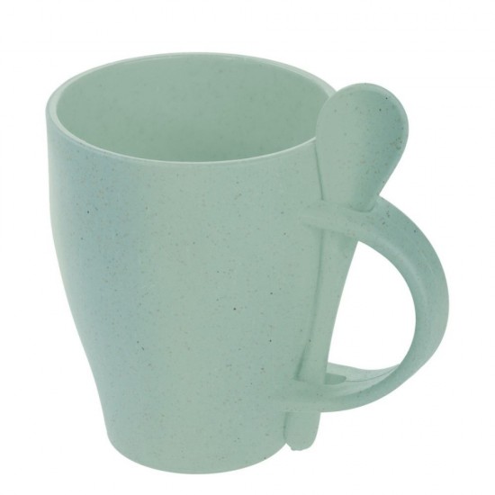 Екокружка 300 мл з ложкою Voyager бамбукова світло-зелений - V0847-10