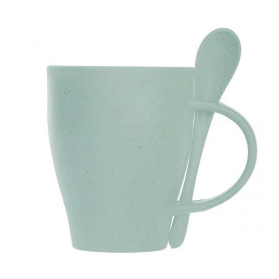 Екокружка 300 мл з ложкою Voyager бамбукова світло-зелений - V0847-10