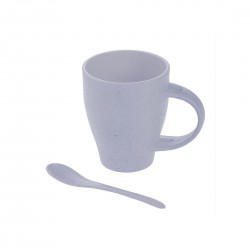 Екокружка 300 мл з ложкою Voyager бамбукова блакитний - V0847-23