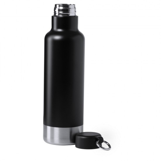 Пляшка для води, нержавіюча сталь, 750 мл чорний - V0868-03