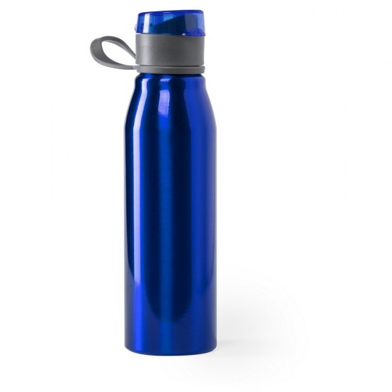 Пляшка для води з карабіном, нержавіюча сталь, 700 мл синій - V0869-11