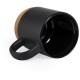 Кружка керамічна 420 мл з пробковим дном чорний - V0888-03