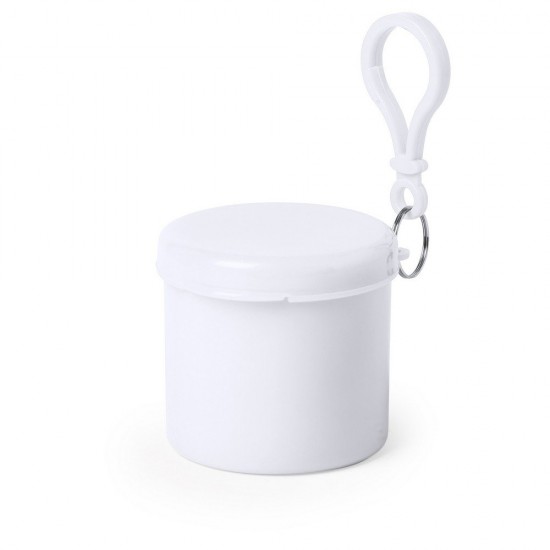 Дощовик-пончо в пластиковому контейнері білий - V0889-02 Дощовик-пончо в пластиковому контейнері білий - V0889-02