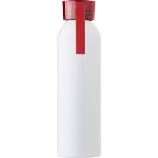 Пляшка для води 650 мл з ручкою, глянцева червоний/білий - V0927-05