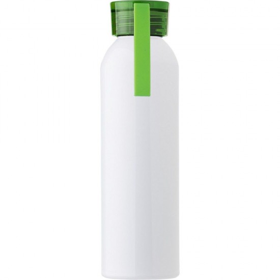 Пляшка для води 650 мл з ручкою, глянцева білий/лайм - V0927-09