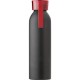 Пляшка для води 650 мл з ручкою, матова червоний/чорний - V0932-05