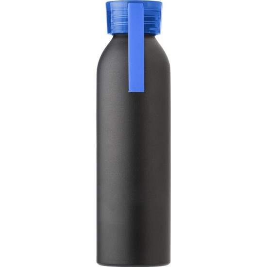 Пляшка для води 650 мл з ручкою, матова блакитний/чорний - V0932-23