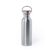 Пляшка для води 800 мл, кришка з ручкою і бамбуковим елементом сріблястий - V0974-32