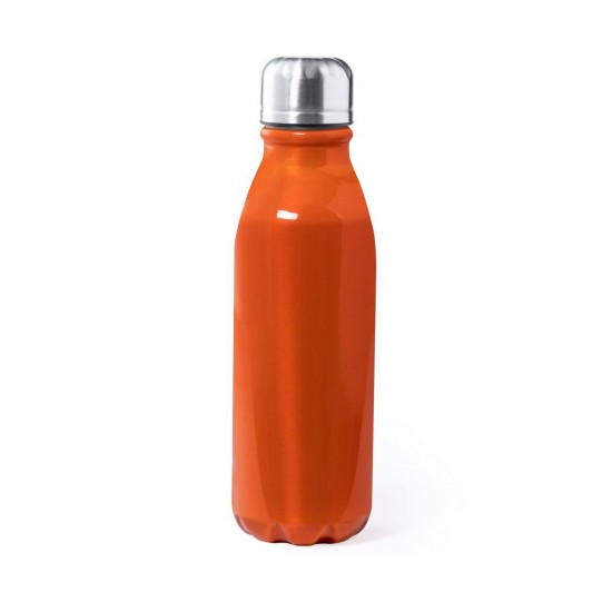 Пляшка для води спортивна 550 мл помаранчевий/сріблястий - V0977-07