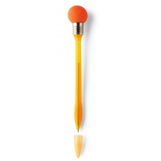 Ручка кулькова  лампочка з ковпачком помаранчевий - V1006-07