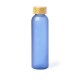 Пляшка для води скляна 500 мл, кришка бамбукова синій - V1073-11