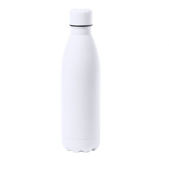 Пляшка для води 790 мл, кришка в тон, гумова обробка білий - V1076-02