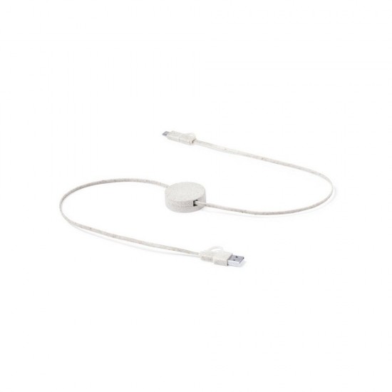 Кабель для зарядки висувний з 4 штекерами Voyager натуральний - V1118-00