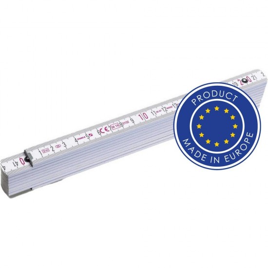 Лінійка розкладна 2 м Voyager дерев'яна білий - V1152-02