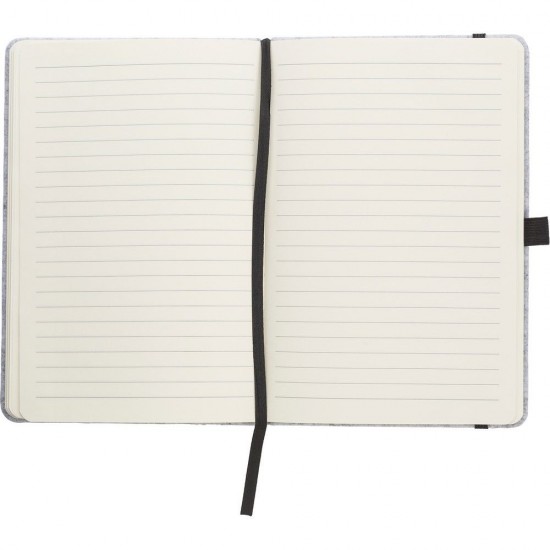 Блокнот в лінію А5 Voyager Felt RPET, тверда фетрова обкладинка сірий - V1163-19