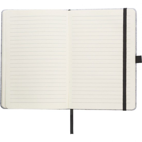 Блокнот в лінію А5 Voyager Felt RPET, тверда фетрова обкладинка сірий - V1163-19