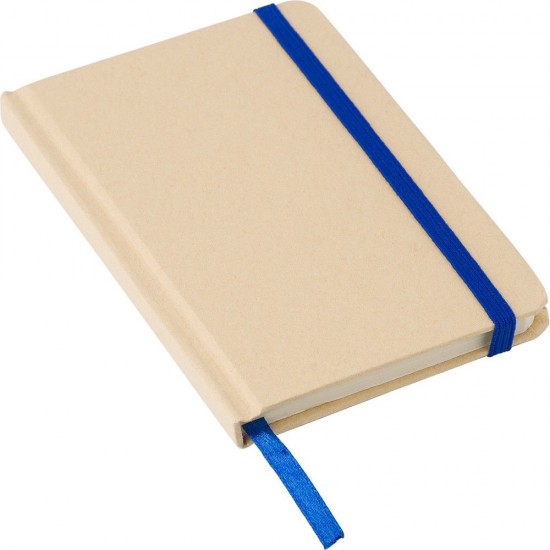 Блокнот А6 тверда обкладинка із переробленого крафтового паперу, у лінію бежевий/синій - V1164-11