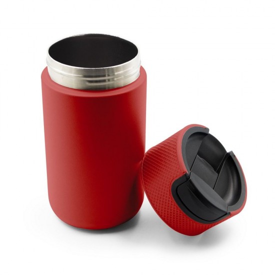 Термокружка 400 мл сталева Voyager Raylee, вакуумна червоний/чорний - V1167-05