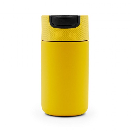 Термокружка 400 мл сталева Voyager Raylee, вакуумна жовтий/чорний - V1167-08