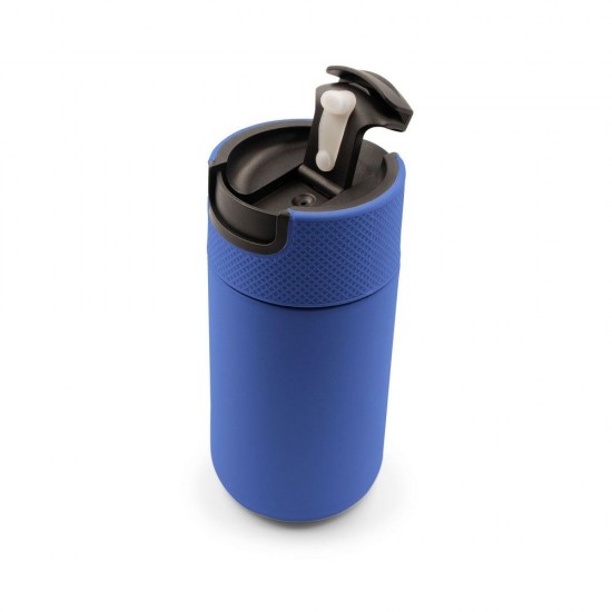 Термокружка 400 мл сталева Voyager Raylee, вакуумна синій/чорний - V1167-11