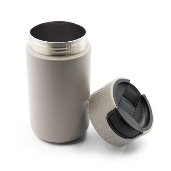 Термокружка 400 мл сталева Voyager Raylee, вакуумна сірий/чорний - V1167-19