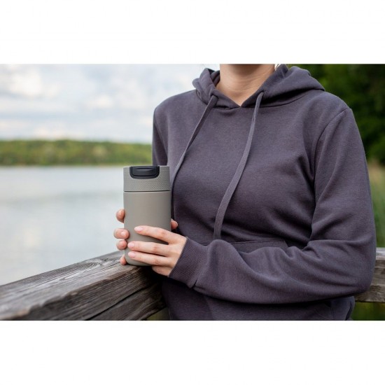 Термокружка 400 мл сталева Voyager Raylee, вакуумна жовтий/чорний - V1167-08