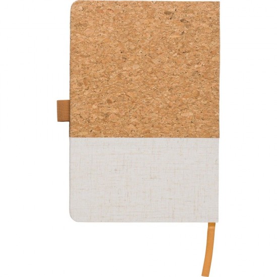 Блокнот в лінію А5 Voyager, тверда коркова та бавовняна обкладинка коричневий/білий - V1171-02