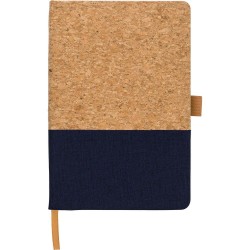 Блокнот в лінію А5 Voyager, тверда коркова та бавовняна обкладинка коричневий/кобальт - V1171-04 Блокнот в лінію А5 Voyager, тверда коркова та бавовняна обкладинка коричневий/кобальт - V1171-04