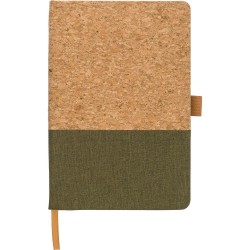 Блокнот в лінію А5 Voyager, тверда коркова та бавовняна обкладинка коричневий/зелений - V1171-06