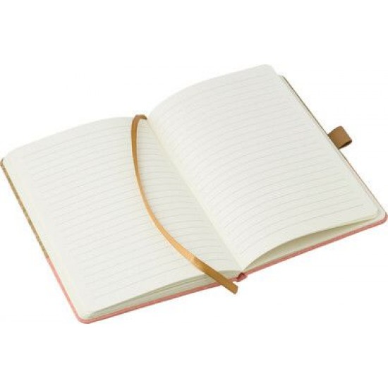 Блокнот в лінію А5 Voyager, тверда коркова та бавовняна обкладинка коричневий/рожевий - V1171-21